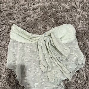 Mint Green Lace Bow Shorts